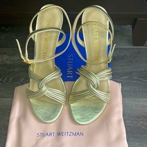 Stuart Weitzman Gold Sandals.